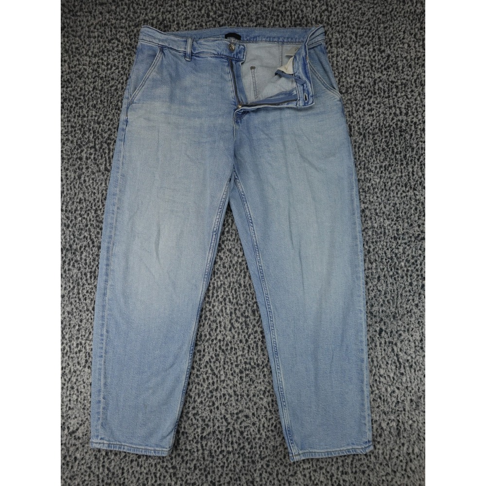 Uniqlo Baggy Jeans Men Size L Light Blue Relaxed Fit Wide Leg‎ 100% Cotton